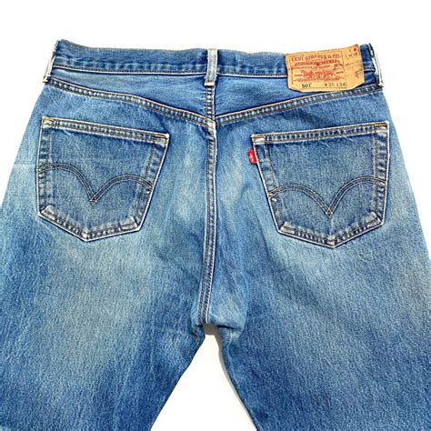 Levi S 501 Classic Distressed Men S Blue Denim Jeans  Gem