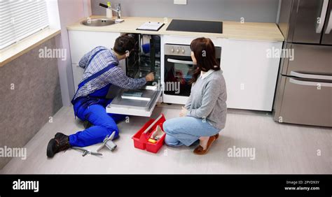 Dishwasher Machine Appliance Repair Stock Photo Alamy