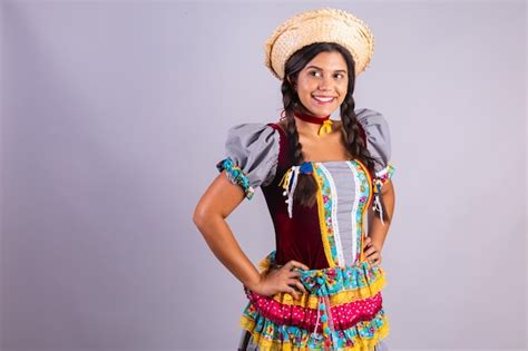 Premium Photo Brazilian Woman Clothes From Festa Junina Arraial Festa