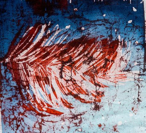 Stars Hot Batik Background Texture Handmade On Silk Abstract Surrealism Art Stock Photo