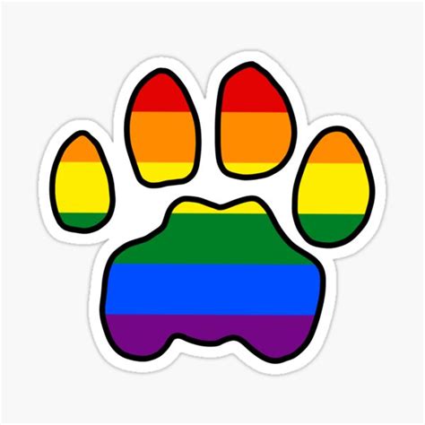 Gay Pride Queer Pride Paw Print Sticker For Sale By Unhinged Design Redbubble