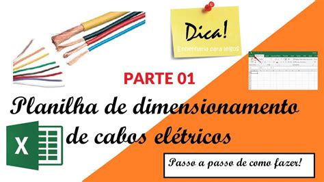 Planilha De Dimensionamento De Cabos El Tricos Parte Youtube