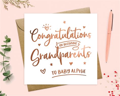 Grandparent Congratulations Card Youre Grandparents New Etsy