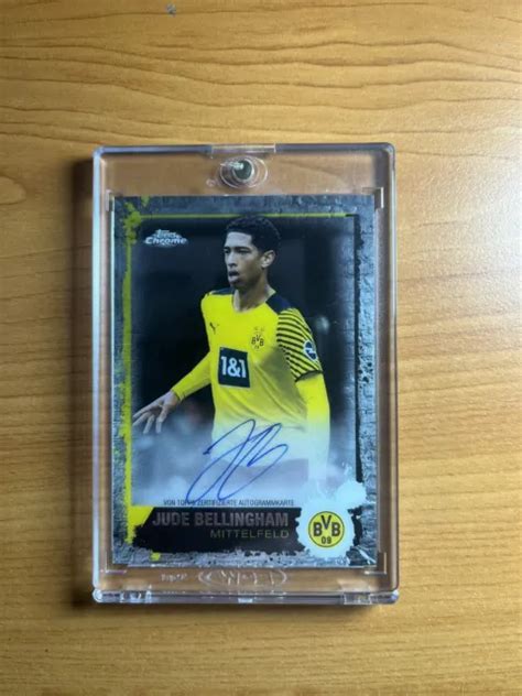 TOPPS JUDE BELLINGHAM On Card Autograph 75 Chrome Borussia Dortmund