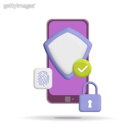 3d vector Mobile security concept design Stock illustration 이미지