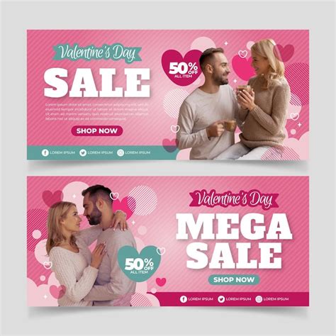 Free Vector Lovely Valentine S Day Sale Banners Pack