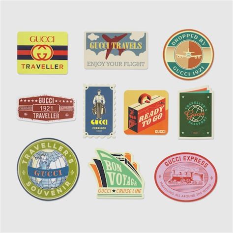 Gucci Traveller luggage stickers in multicolor | GUCCI® US