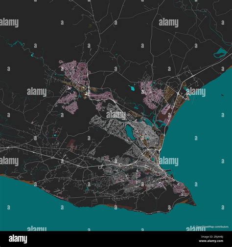 Vector city map of Port Elizabeth Gqeberha, South Africa Stock Vector ...