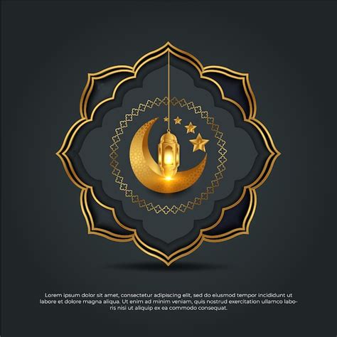 Eid Al Adha Mubarak D Mandala Lune Lampe Toile Dor Fond Islamique