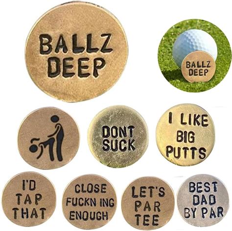 Pulmcheerger Adult Humor Novelty Golf Ball Markers18pcs Funny Golf Ball Marker Unique Golf