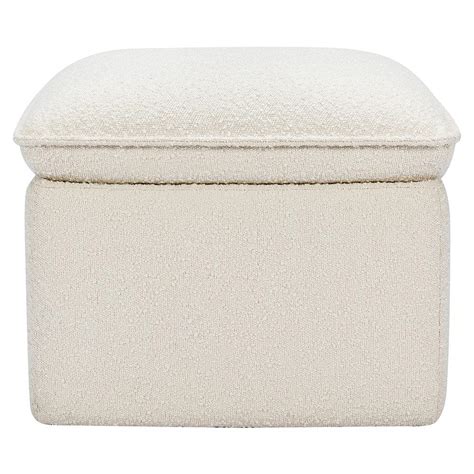 Babyletto Cali Modern Classic Ivory Boucle Storage Ottoman Kathy Kuo Home