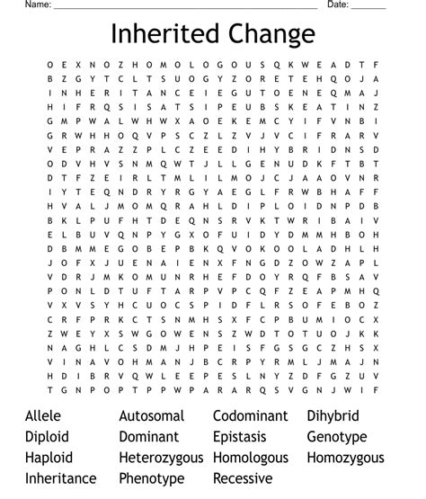 Inherited Change Word Search WordMint