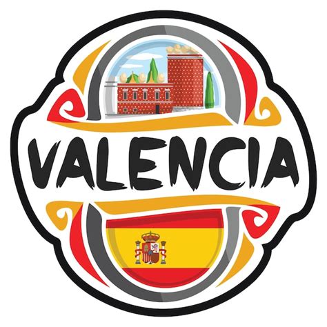 Valencia Spanien Flagge Reise Souvenir Aufkleber Skyline Wahrzeichen