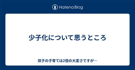 少子化について思うところ 双子の子育ては2倍の大変さですが