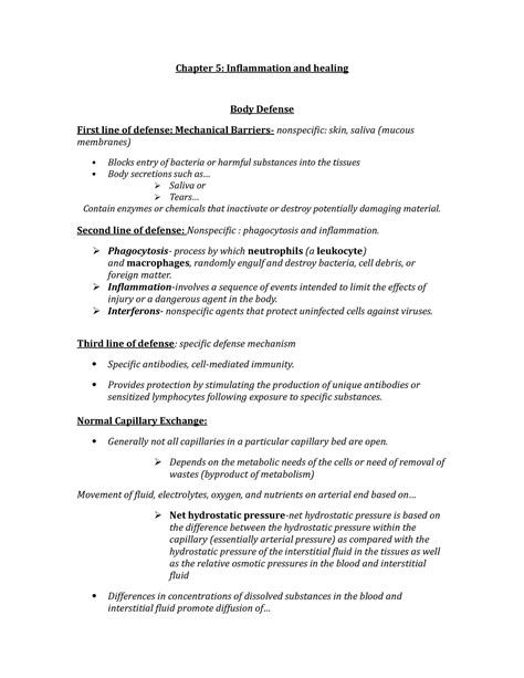 Patho Chapter Chapter Inflammation And Healing Body