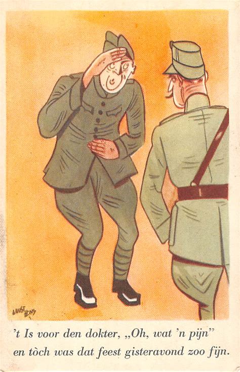 Militair Illustrator Guust Hens Mobilisatie Serie 1940 WO2 Soldaat Met