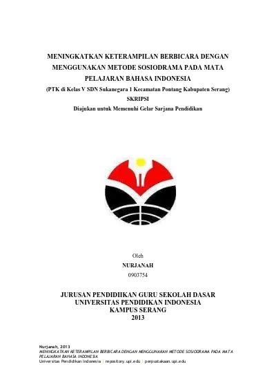 MENINGKATKAN KETERAMPILAN BERBICARA DENGAN MENGGUNAKAN METODE