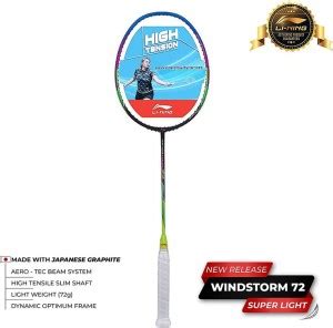 LI NING Windstorm 72 Super Light Professional Badminton Racket Grip S2