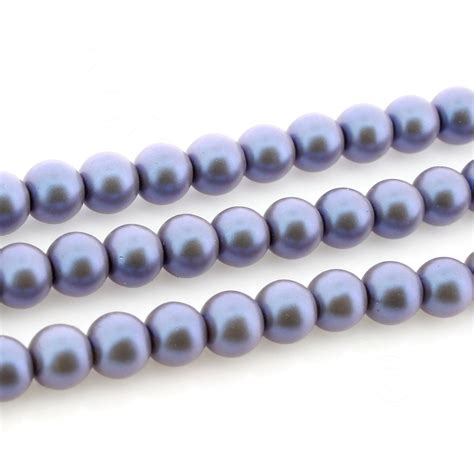 Satin Glass Pearl Round Beads 6mm Light Violet Craft Hobby And Jewellery Supplies Totally Beads