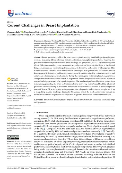 PDF Current Challenges In Breast Implantation