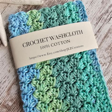 Crochet Wash Cloth 100 Cotton Dish Cloth Wash Rag Spa Beauty Eco Friendly Crochet