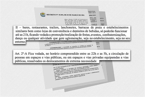 Decreto determina que bares e restaurantes fechem às 21h e toque de