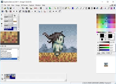 Pixel Art 4B: Animation Basics In GraphicsGale - Scrolling And Layers ...