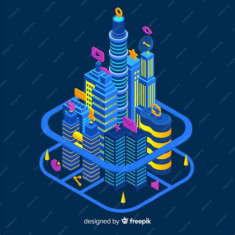 Free Vector Isometric Smart City Background