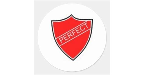 Perfect Prefect Badge Red Round Sticker Zazzle
