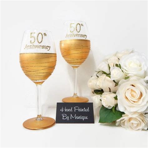 Gold 50th Wedding Anniversary Wine Or By Inaspinniquesway On Etsy