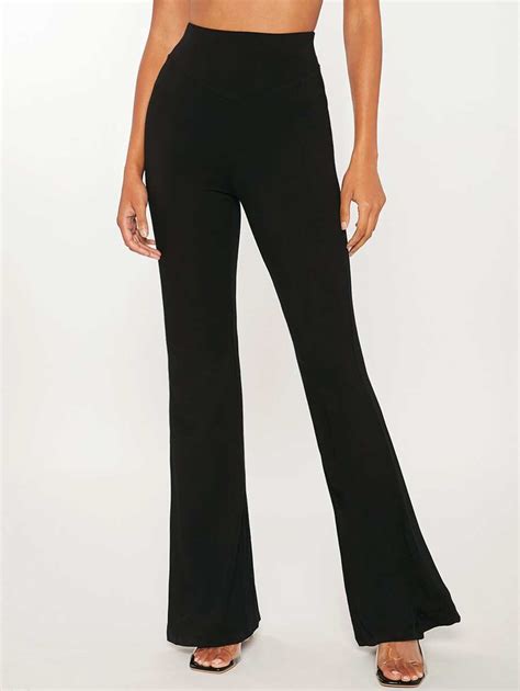 Shein Tall High Waist Flare Leg Trousers Shein Uk