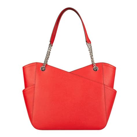 Red Michael Kors Jet Set Travel Large Chain Shoulder Tote Bag BrandAlley