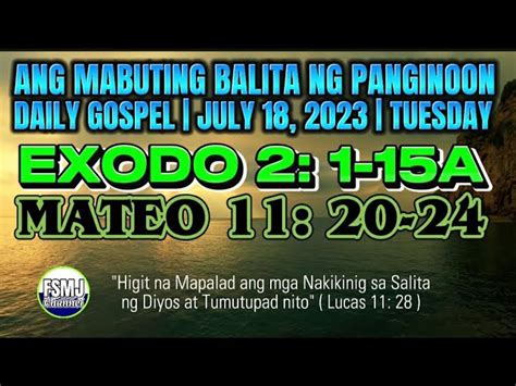 Ang Mabuting Balita Ng Panginoon July Daily Mass Reading