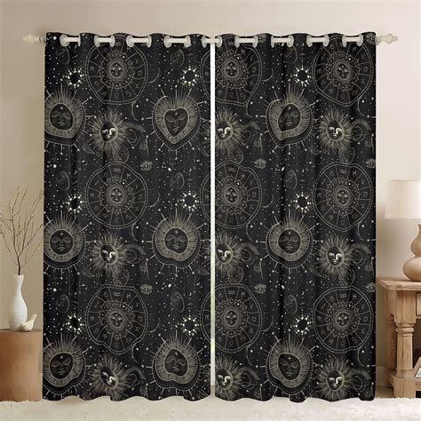 Erosebridal Sun And Moon Window Curtains Twelve Constellations Zodiac Curtains Boho