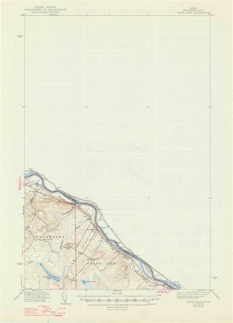 Grand Isle Maine 1940 1947 USGS Old Topo Map Reprint 15x15 ME Quad