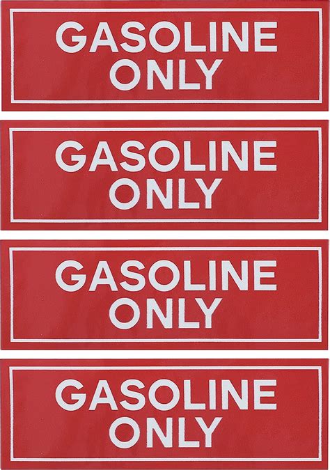 Tomall 4pcs 6 X 2 Gasoline Only Reflective Sticker For