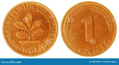 One Pfennig Coin Isolated stock image. Image of finance - 36075879