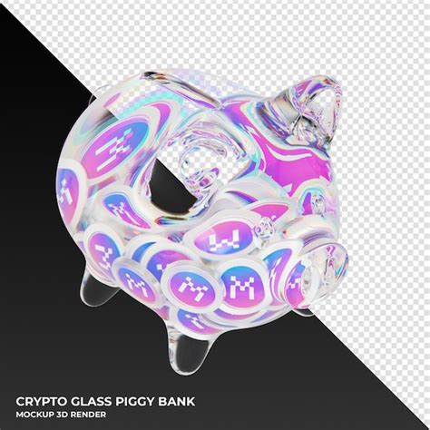 Premium Psd Mxc Mxc Glass Piggy Bank With Crypto Coins D Illustration