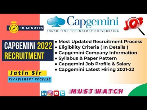 Capgemini Recruitment Process Eligibility Criteria Latest