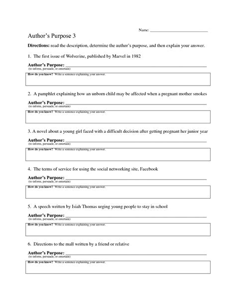 Author S Purpose Worksheets 2nd Grade