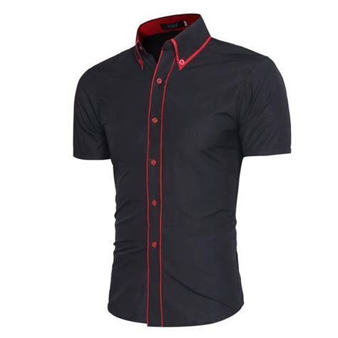 Men Short Sleeves Fashionable Design Slim Fit Dress Shirt Slim Fit