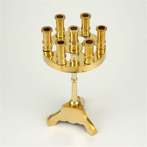 Traditional Brass Seven Candle Holder Cm Inch Blessedmart