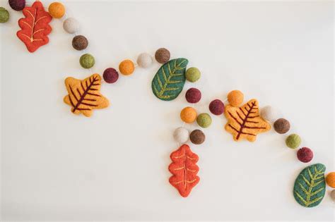 Fall Garland Felt Leaf Garland Fall Leaf Garland Autumn Etsy