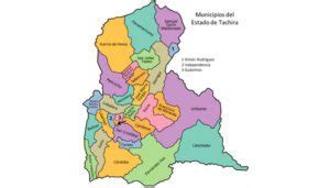 Mapa Del Estado Táchira Municipios Y Extensión Territorial