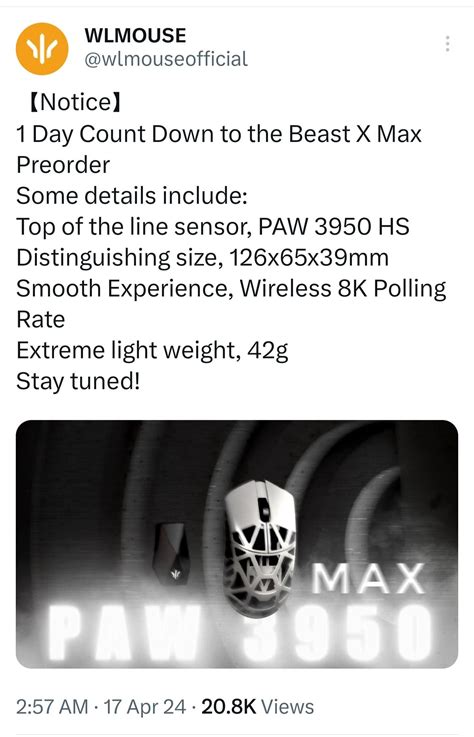 Beast X Max (Larger Size) Preorders set to launch tomorrow! As well as ...
