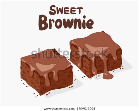 Vector Chocolate Brownies Isolated On White Stock Vector Royalty Free