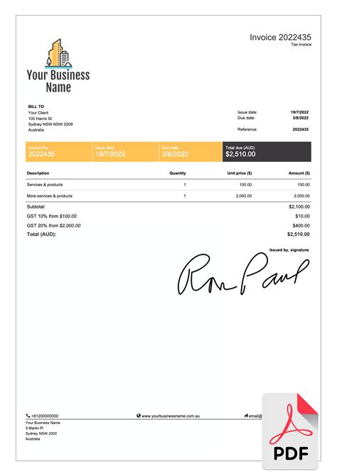 Free Invoice Template Small Businesses