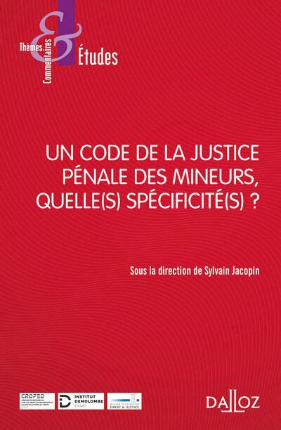 Un Code De La Justice P Nale Des Mineurs Quelle S Sp Cificit S