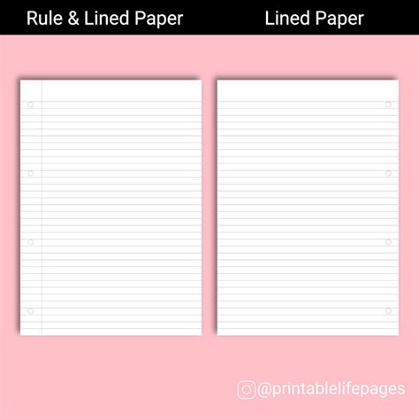 A4 Printable Paper Hole Punch Marks Printable Lined Paper Printable