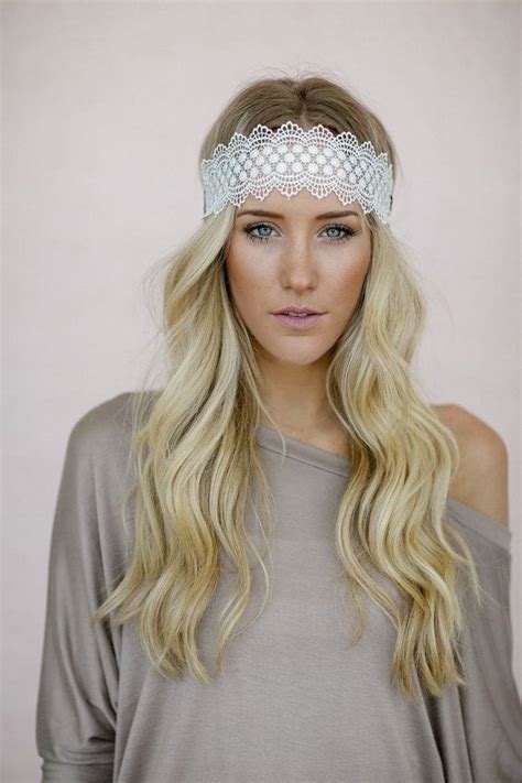 Scallop Crochet Lace Headband Hair Accessories White Stretchy Lace